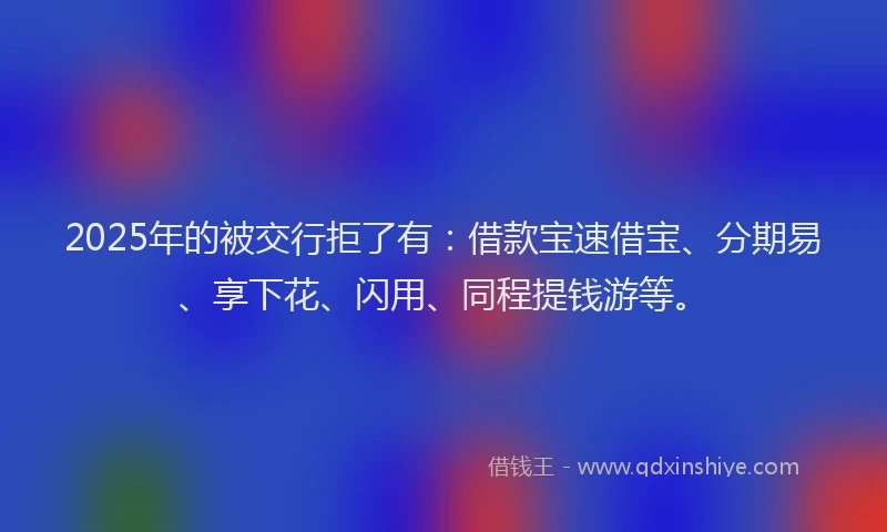 2025年的被交行拒了有：借款宝速借宝、分期易、享下花、闪用、同程提钱游等。