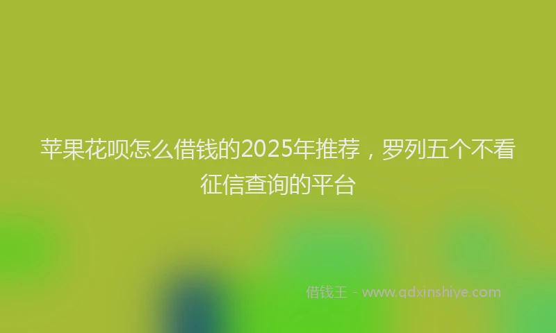 苹果花呗怎么借钱的2025年推荐，罗列五个不看征信查询的平台