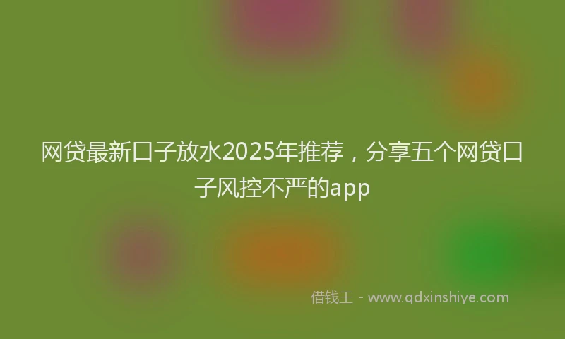 网贷最新口子放水2025年推荐，分享五个网贷口子风控不严的app