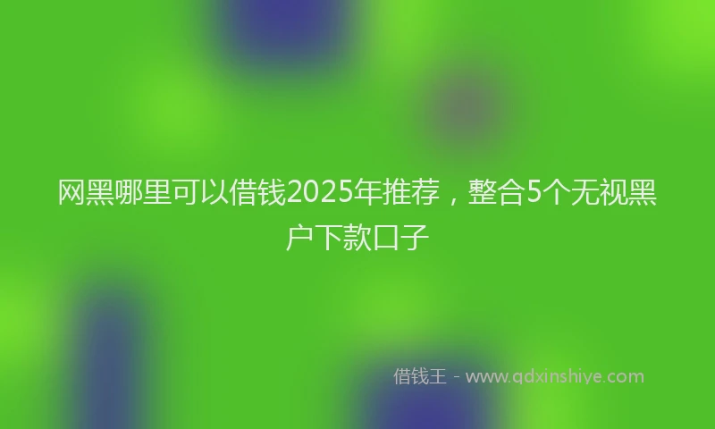 网黑哪里可以借钱2025年推荐，整合5个无视黑户下款口子