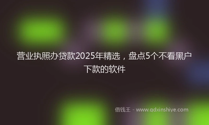 营业执照办贷款2025年精选，盘点5个不看黑户下款的软件