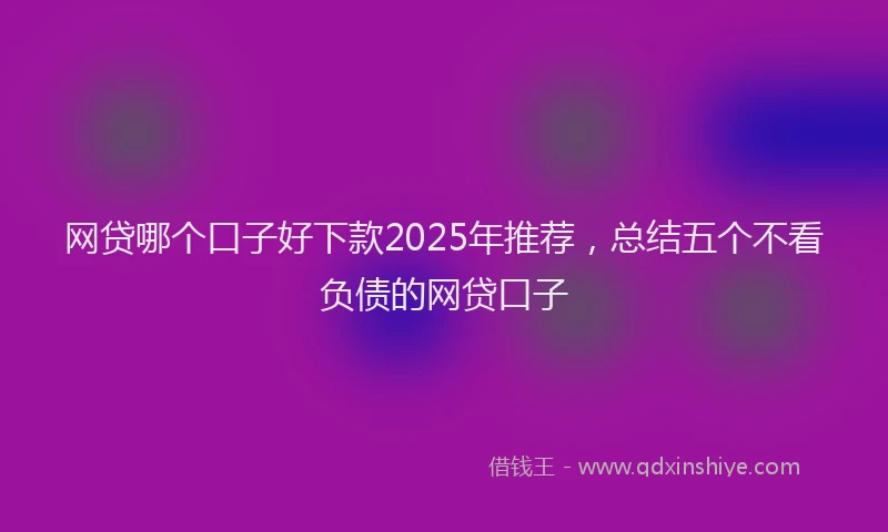 网贷哪个口子好下款2025年推荐，总结五个不看负债的网贷口子