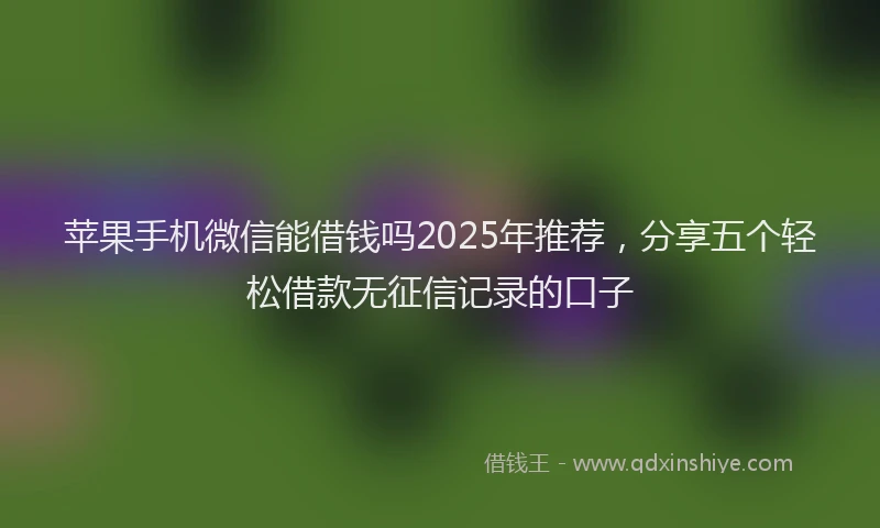 苹果手机微信能借钱吗2025年推荐，分享五个轻松借款无征信记录的口子
