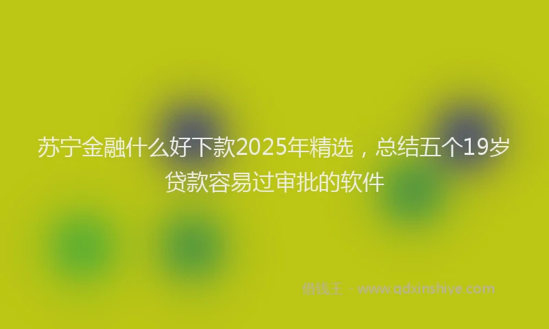 苏宁金融什么好下款2025年精选，总结五个19岁贷款容易过审批的软件