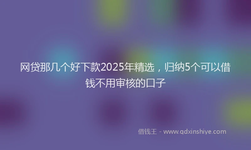网贷那几个好下款2025年精选，归纳5个可以借钱不用审核的口子