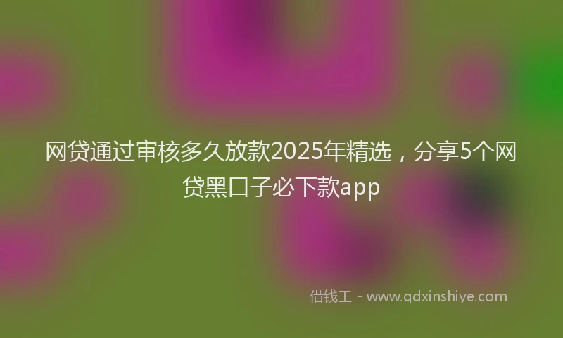 网贷通过审核多久放款2025年精选，分享5个网贷黑口子必下款app