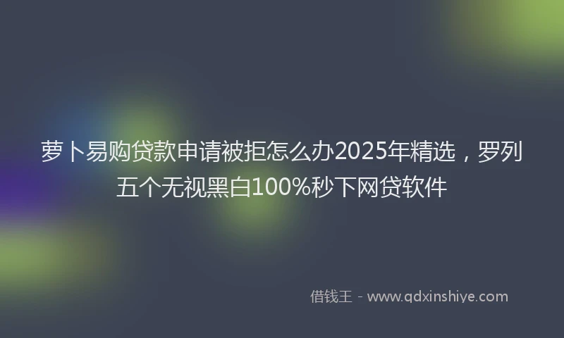 萝卜易购贷款申请被拒怎么办2025年精选，罗列五个无视黑白100%秒下网贷软件