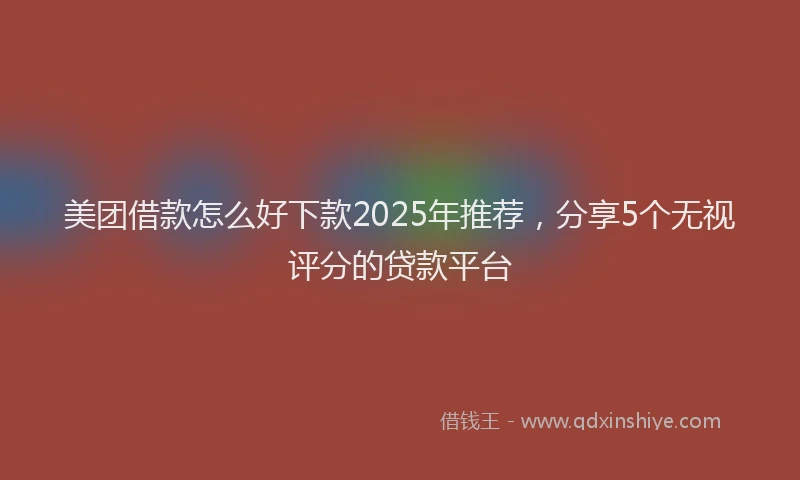 美团借款怎么好下款2025年推荐，分享5个无视评分的贷款平台