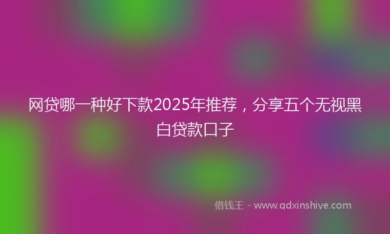 网贷哪一种好下款2025年推荐，分享五个无视黑白贷款口子