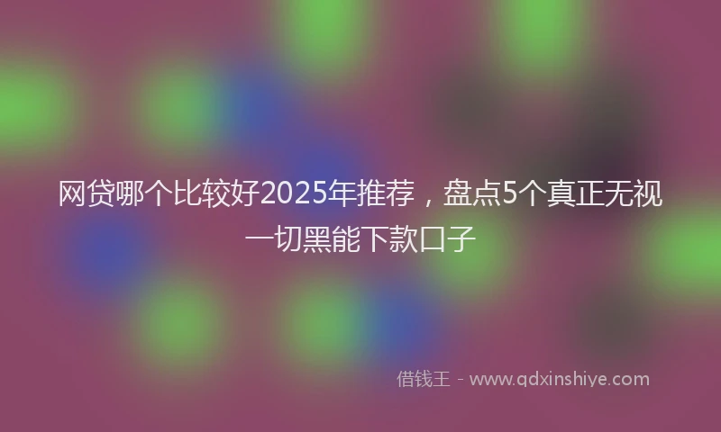 网贷哪个比较好2025年推荐，盘点5个真正无视一切黑能下款口子