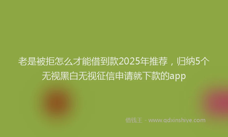 老是被拒怎么才能借到款2025年推荐，归纳5个无视黑白无视征信申请就下款的app