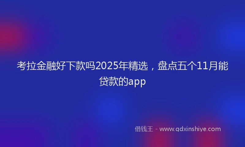 考拉金融好下款吗2025年精选，盘点五个11月能贷款的app