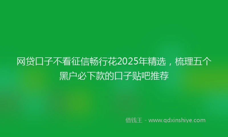 网贷口子不看征信畅行花2025年精选，梳理五个黑户必下款的口子贴吧推荐