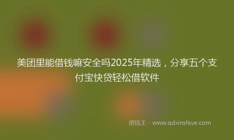 美团里能借钱嘛安全吗2025年精选，分享五个支付宝快贷轻松借软件