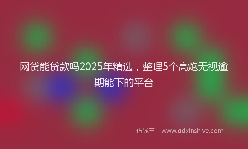 网贷能贷款吗2025年精选，整理5个高炮无视逾期能下的平台