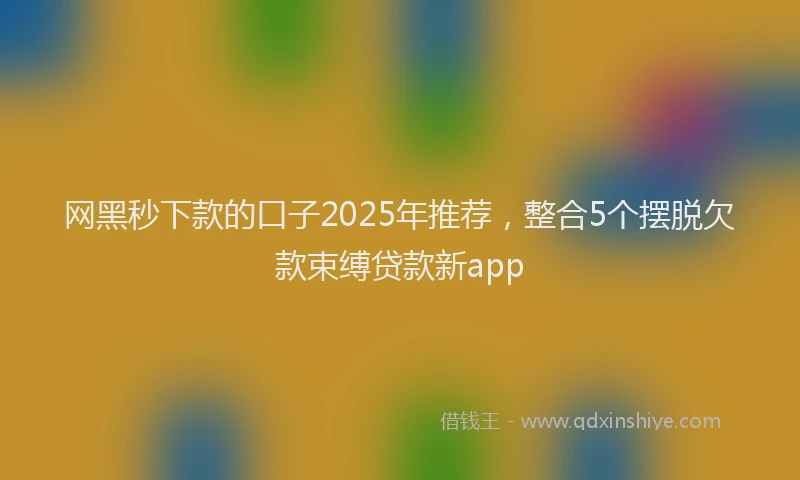 网黑秒下款的口子2025年推荐，整合5个摆脱欠款束缚贷款新app