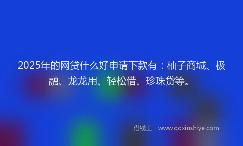 2025年的网贷什么好申请下款有：柚子商城、极融、龙龙用、轻松借、珍珠贷等。