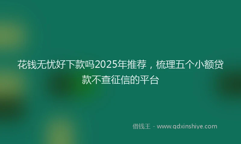 花钱无忧好下款吗2025年推荐，梳理五个小额贷款不查征信的平台