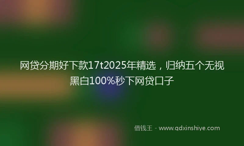 网贷分期好下款17t2025年精选，归纳五个无视黑白100%秒下网贷口子