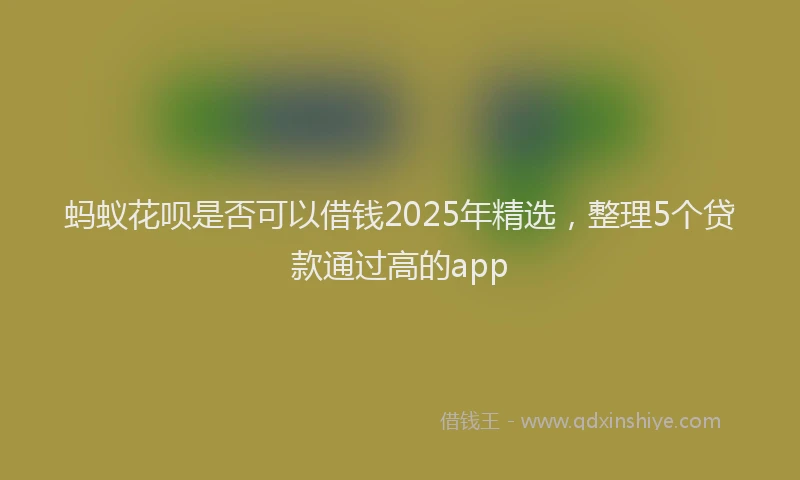 蚂蚁花呗是否可以借钱2025年精选，整理5个贷款通过高的app