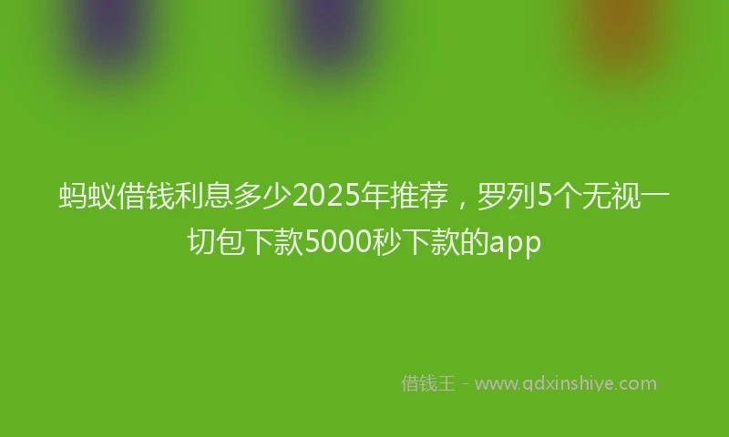 蚂蚁借钱利息多少2025年推荐，罗列5个无视一切包下款5000秒下款的app