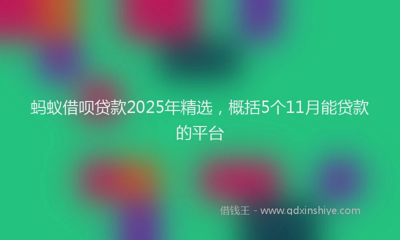 蚂蚁借呗贷款2025年精选，概括5个11月能贷款的平台
