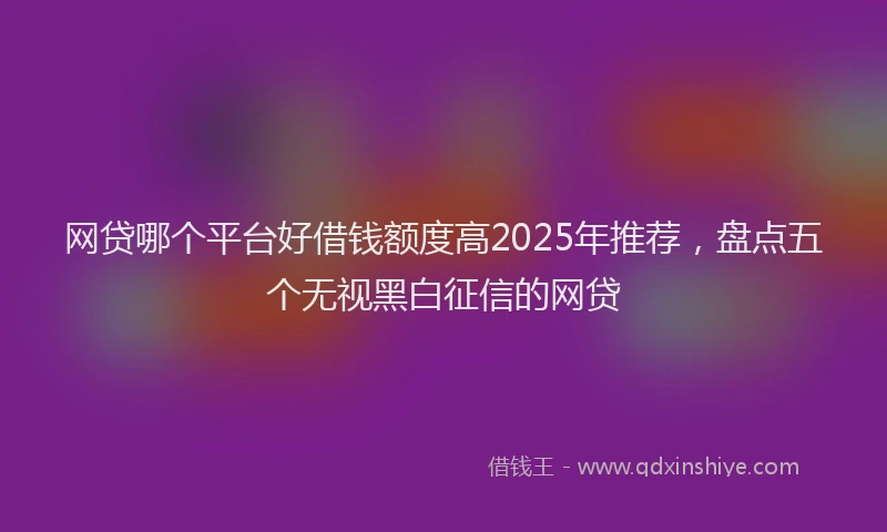 网贷哪个平台好借钱额度高2025年推荐，盘点五个无视黑白征信的网贷