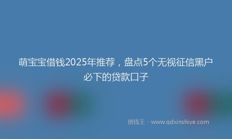 萌宝宝借钱2025年推荐，盘点5个无视征信黑户必下的贷款口子
