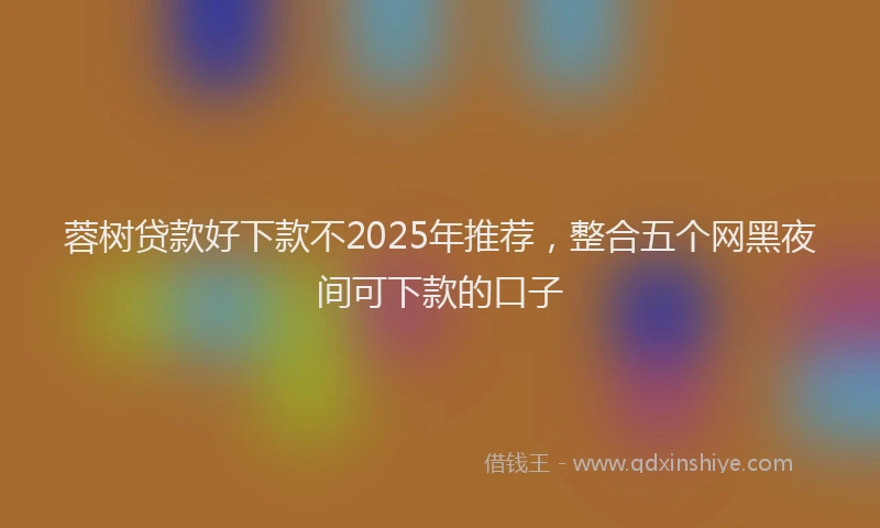蓉树贷款好下款不2025年推荐，整合五个网黑夜间可下款的口子