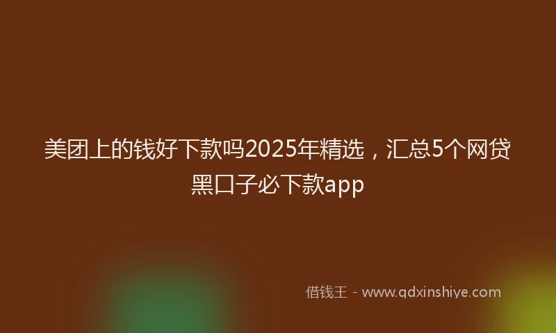 美团上的钱好下款吗2025年精选，汇总5个网贷黑口子必下款app