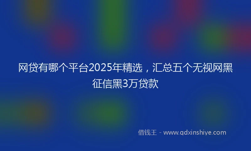 网贷有哪个平台2025年精选，汇总五个无视网黑征信黑3万贷款