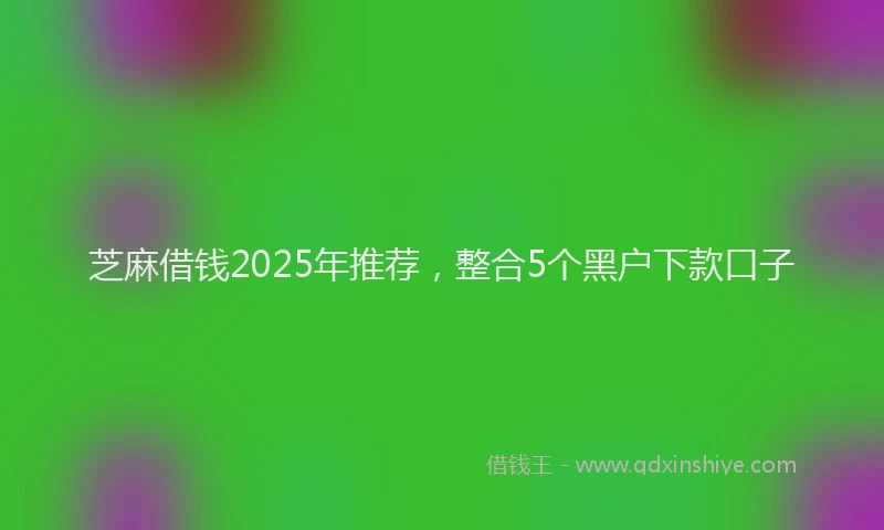 芝麻借钱2025年推荐，整合5个黑户下款口子