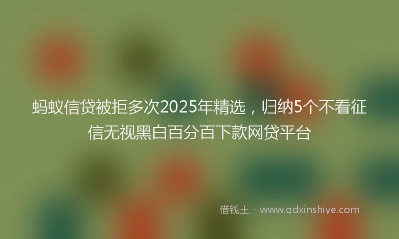 蚂蚁信贷被拒多次2025年精选，归纳5个不看征信无视黑白百分百下款网贷平台
