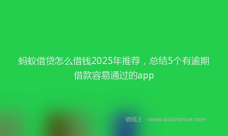 蚂蚁借贷怎么借钱2025年推荐，总结5个有逾期借款容易通过的app