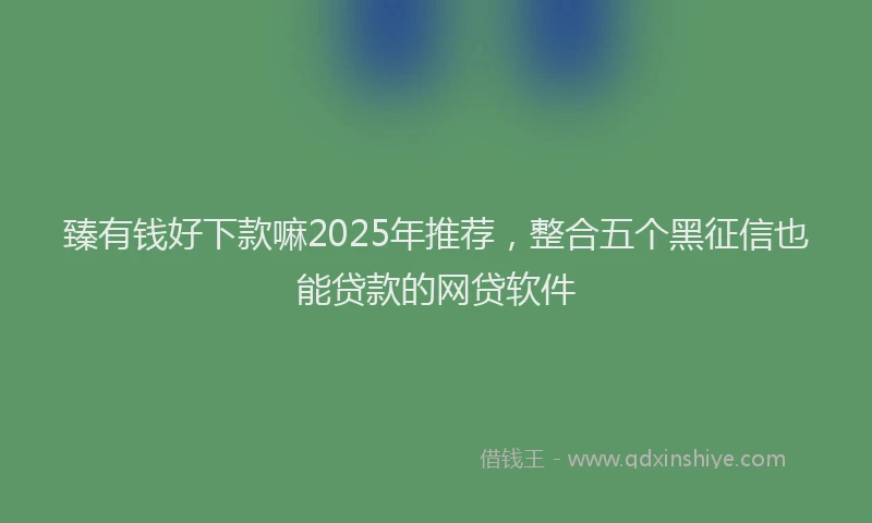 臻有钱好下款嘛2025年推荐，整合五个黑征信也能贷款的网贷软件