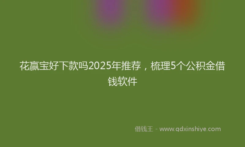 花赢宝好下款吗2025年推荐，梳理5个公积金借钱软件