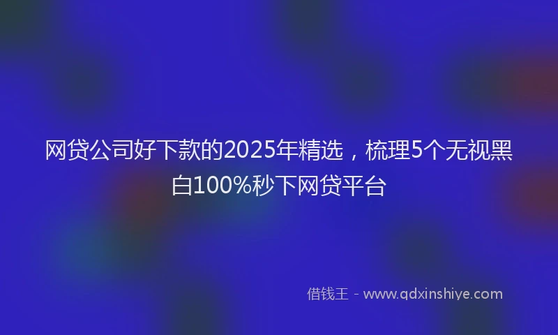 网贷公司好下款的2025年精选，梳理5个无视黑白100%秒下网贷平台