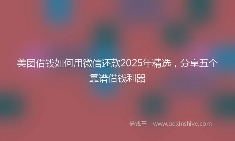 美团借钱如何用微信还款2025年精选，分享五个靠谱借钱利器
