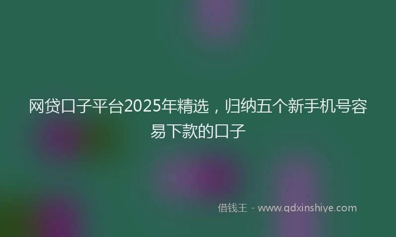 网贷口子平台2025年精选，归纳五个新手机号容易下款的口子