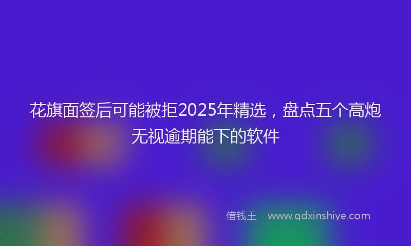 花旗面签后可能被拒2025年精选，盘点五个高炮无视逾期能下的软件