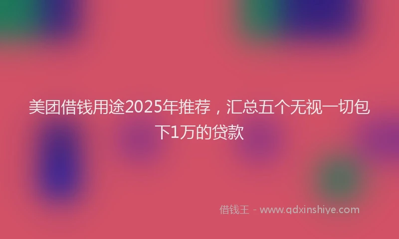 美团借钱用途2025年推荐，汇总五个无视一切包下1万的贷款