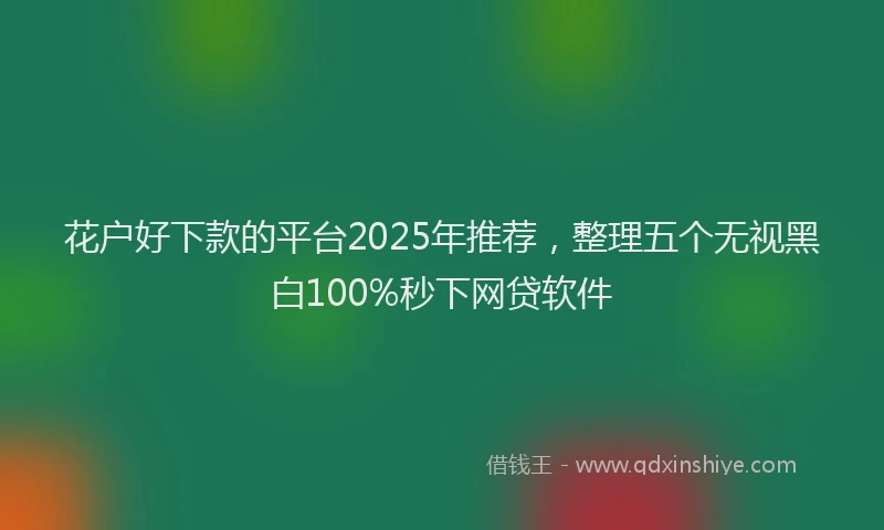 花户好下款的平台2025年推荐，整理五个无视黑白100%秒下网贷软件