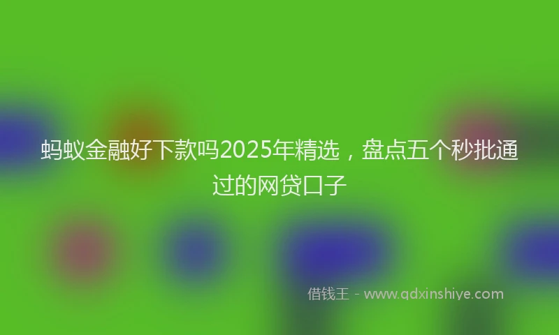 蚂蚁金融好下款吗2025年精选，盘点五个秒批通过的网贷口子