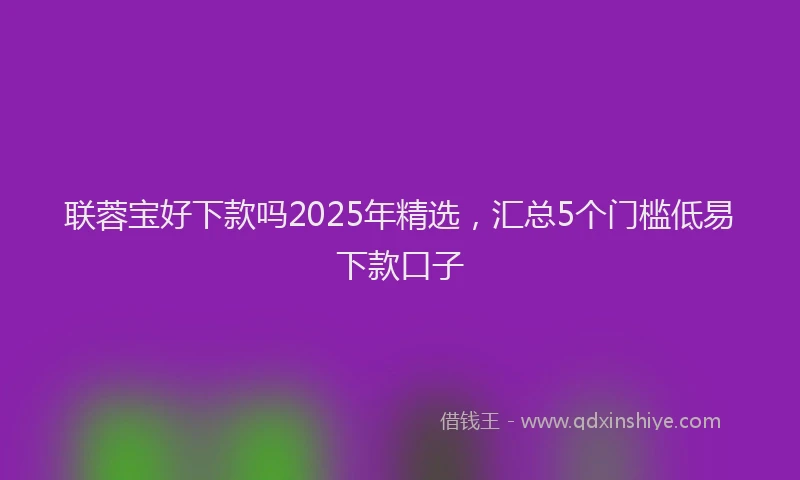 联蓉宝好下款吗2025年精选，汇总5个门槛低易下款口子