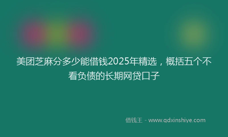 美团芝麻分多少能借钱2025年精选，概括五个不看负债的长期网贷口子