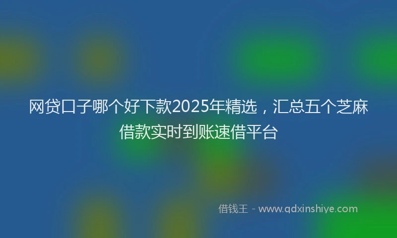 网贷口子哪个好下款2025年精选，汇总五个芝麻借款实时到账速借平台