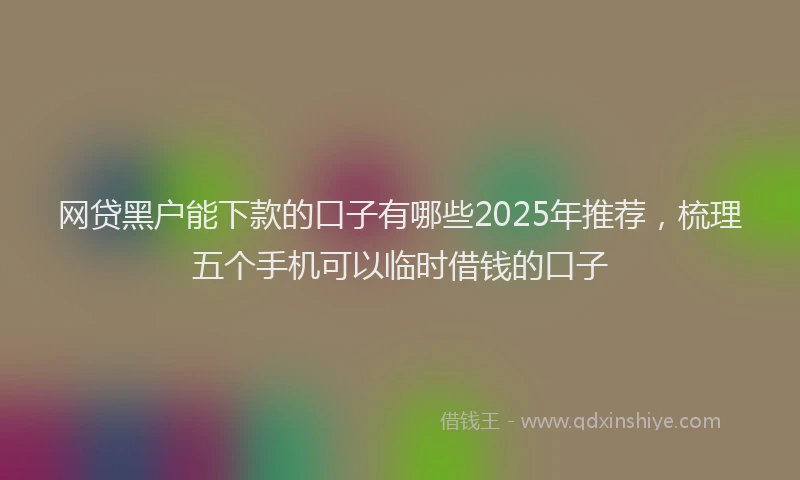 网贷黑户能下款的口子有哪些2025年推荐，梳理五个手机可以临时借钱的口子