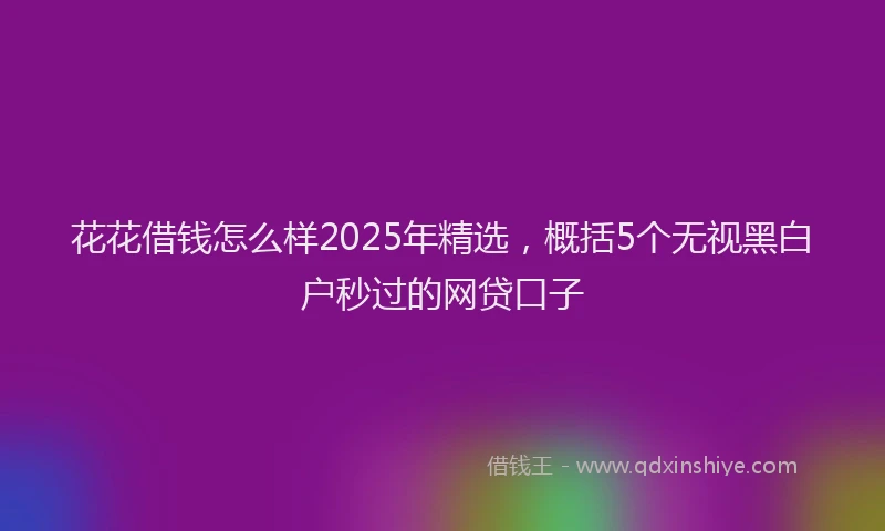 花花借钱怎么样2025年精选，概括5个无视黑白户秒过的网贷口子