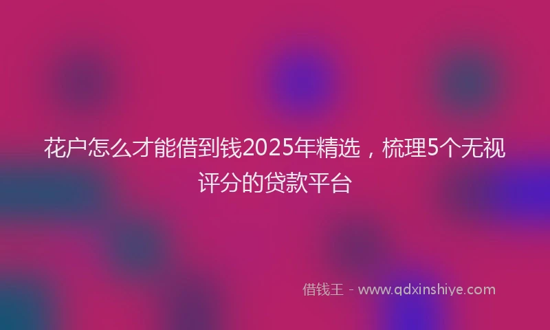 花户怎么才能借到钱2025年精选，梳理5个无视评分的贷款平台