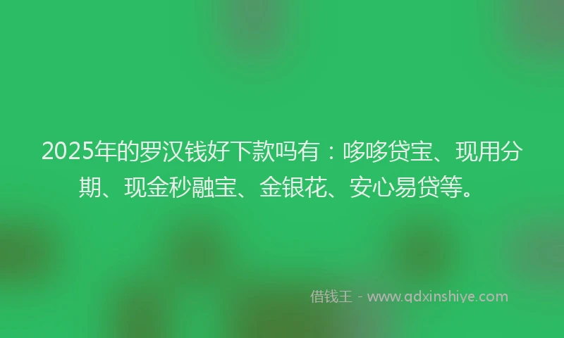 2025年的罗汉钱好下款吗有：哆哆贷宝、现用分期、现金秒融宝、金银花、安心易贷等。